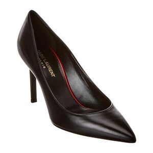 Saint Laurent Anja 90 Leather Pump, Black